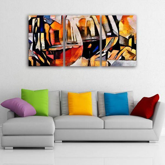 Contemporary Wine Glasses 3 Panels Canvas Wall Art Set