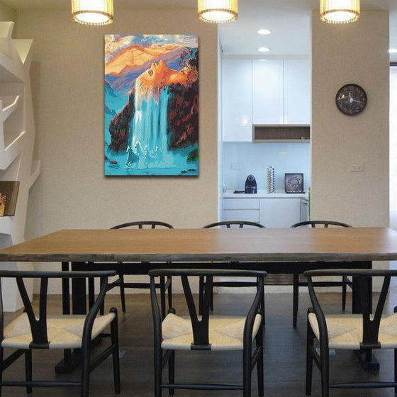 Contemporary Woman Hair Wall Art Dining Room