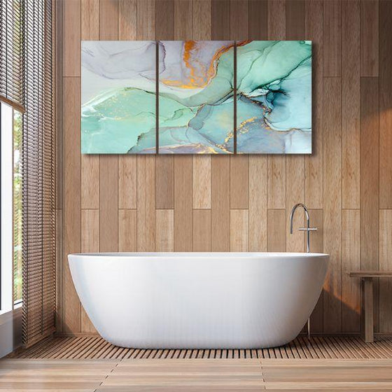 Cool Calming 3 Panels Abstract Canvas Wall Art Bathroom