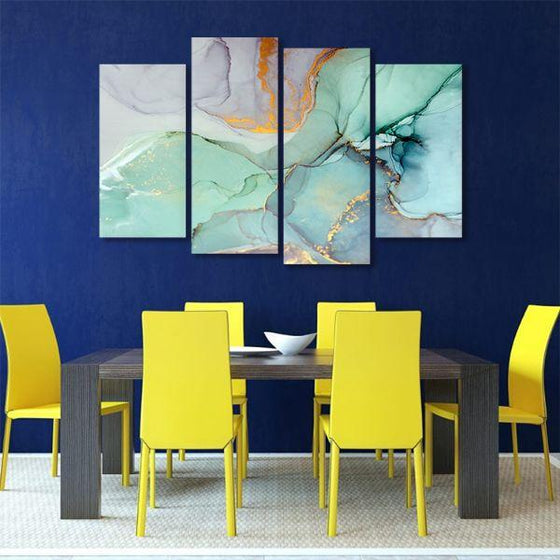Cool Calming 4 Panels Abstract Wall Art Dining Room