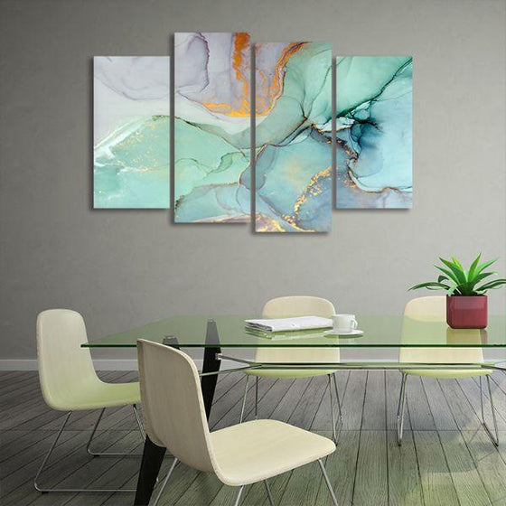 Cool Calming 4 Panels Abstract Wall Art Office
