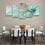 Cool Calming 5 Panels Abstract  Canvas Wall Art Dining Room