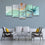Cool Calming 5 Panels Abstract  Canvas Wall Art Office