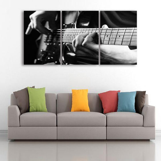 Cool Electric Guitar 3 Panels Canvas Wall Art Decor