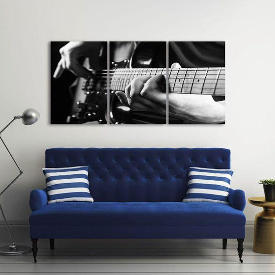 Cool Electric Guitar 3 Panels Canvas Wall Art Prints