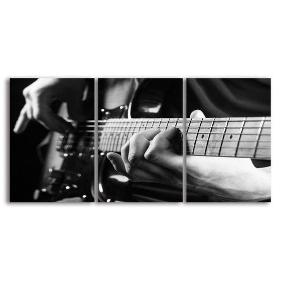 Cool Electric Guitar 3 Panels Canvas Wall Art