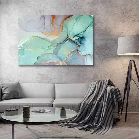 Cool Calming Abstract Canvas Wall Art Living Room