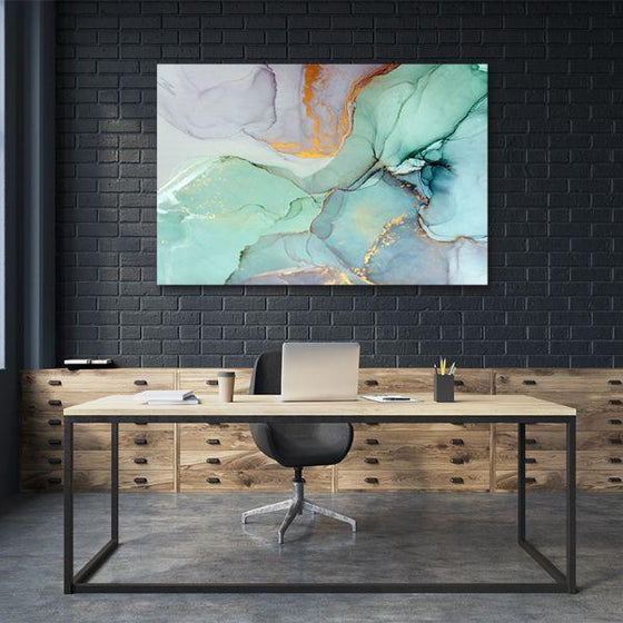 Cool Calming Abstract Canvas Wall Art Office