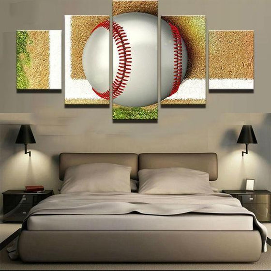 Baseball On The Ground Canvas Wall Art Bedroom