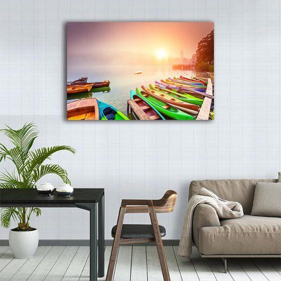 Countryside & Boats 1 Panel Canvas Wall Art Dining Room