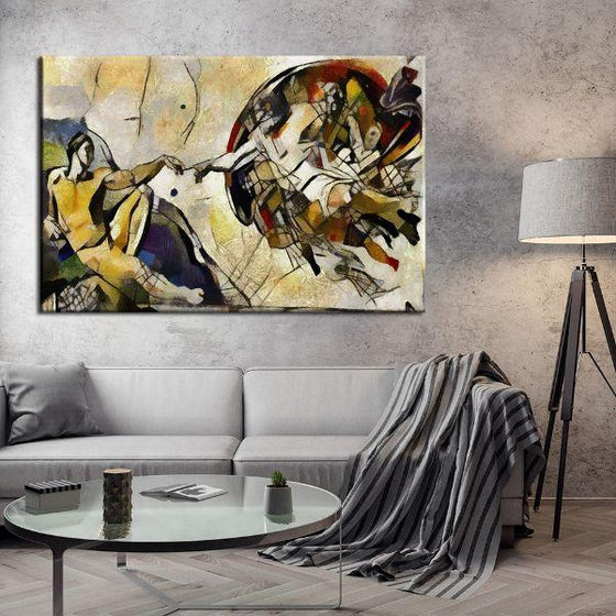 Creation Of Adam Cubism Canvas Wall Art Living Room