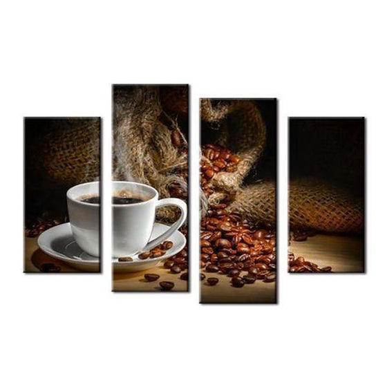 Cup Of Coffee & Beans Canvas Wall Art Ideas