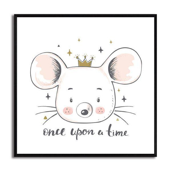 Cute Mouse With Crown Canvas Wall Art Print