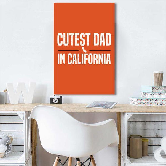 Cutest Dad Quote Canvas Wall Art Decor