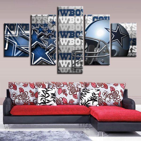 : Rico Industries NFL Football Dallas Cowboys Standard 23 x 23  Felt Wall Décor - Banner for Man Cave, Game Room, Office & Bedroom -  Long-Lasting Wall Decorations - Made in