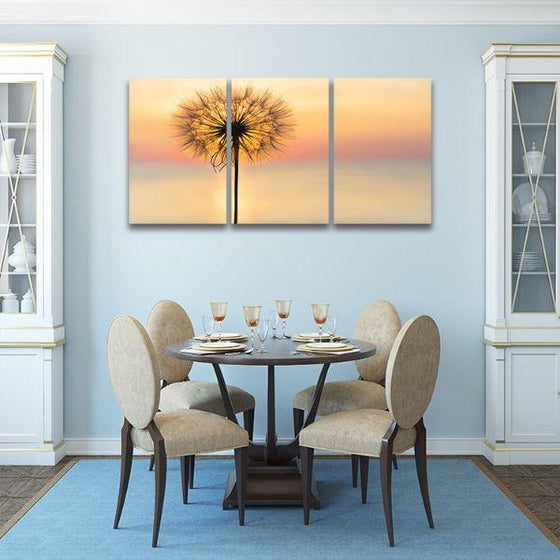 Dandelion Flower 3 Panels Canvas Wall Art Dining Room