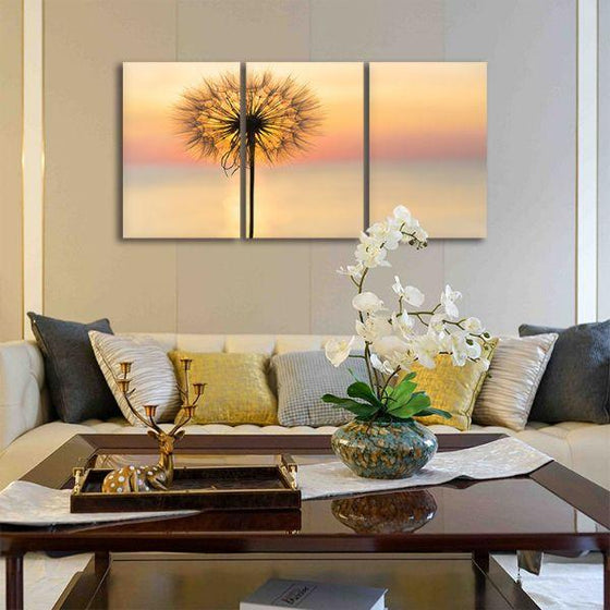 Dandelion Flower 3 Panels Canvas Wall Art Living Room