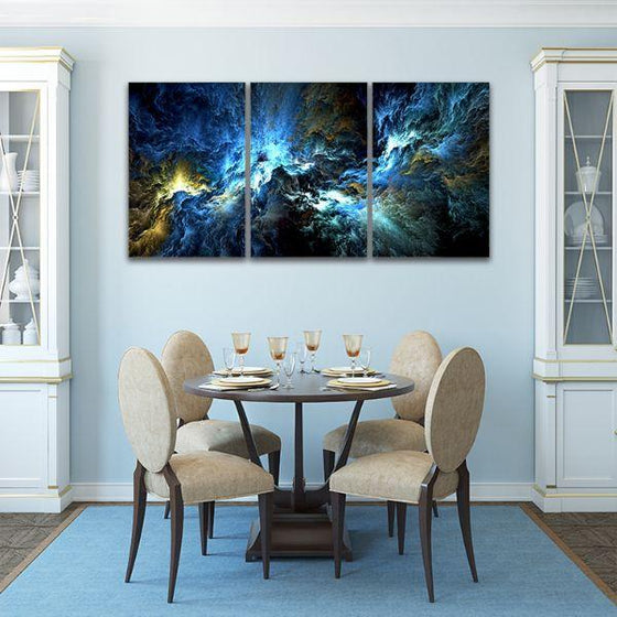 Dark Colored Sky 3 Panels Abstract Canvas Wall Art Dining Room