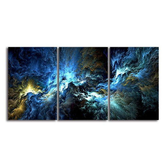 Dark Colored Sky 3 Panels Abstract Canvas Wall Art