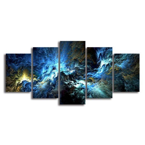 Dark Colored Sky 5 Panels Abstract Canvas Wall Art