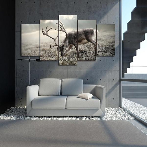 Deer Framed Wall Art Canvas