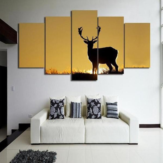 Deer Silhouette Wall Art Canvas