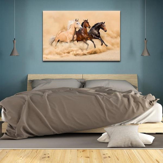 Desert Wild Horses Canvas Wall Art Bedroom