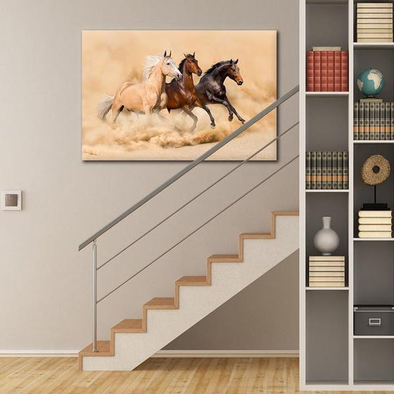 Desert Wild Horses Canvas Wall Art Decor