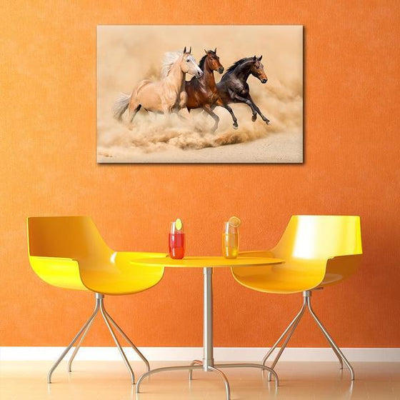 Desert Wild Horses Canvas Wall Art Ideas