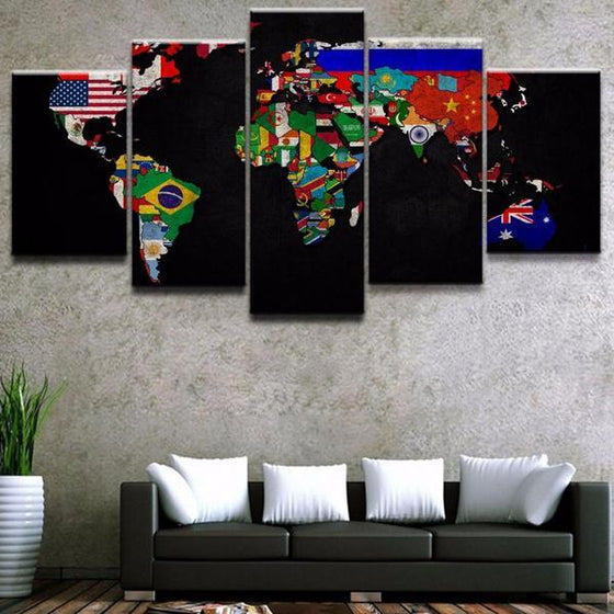 Detailed World Map Wall Art Ideas