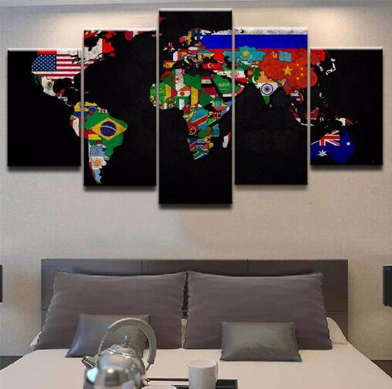 Detailed World Map Wall Art Prints