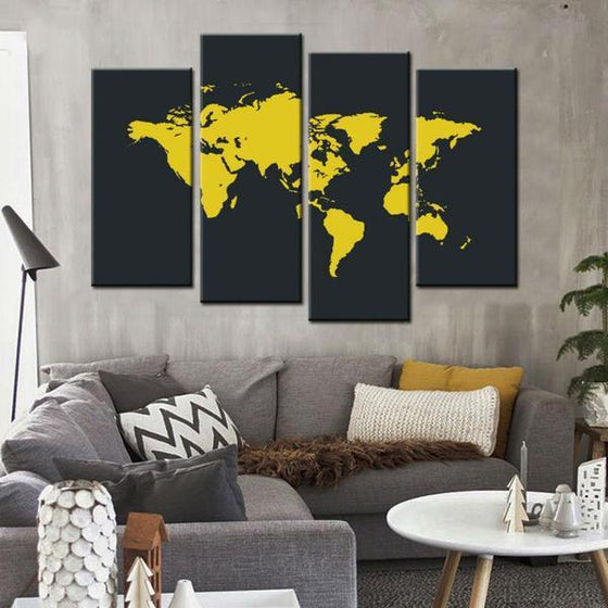 Detailed World Map Wall Art
