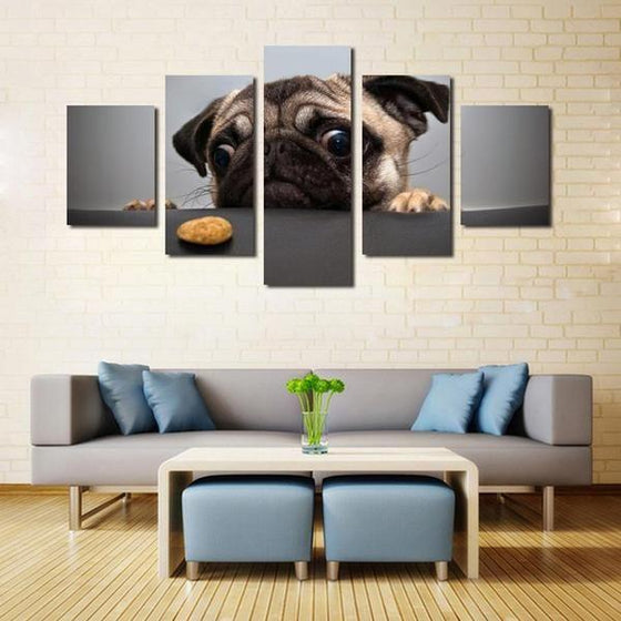 Dogs Peeing On Wall Art Canvas