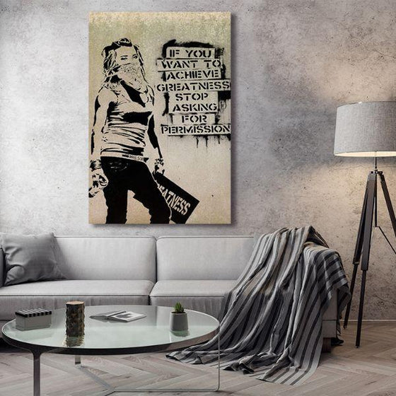 Don't Ask For Permission By Banksy Canvas Wall Art Decor
