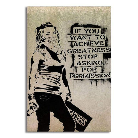 Don't Ask For Permission By Banksy Canvas Wall Art