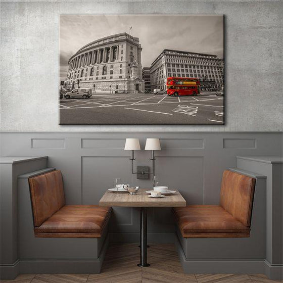 Double Decker Bus In Vienna Canvas Wall Art Dining Room