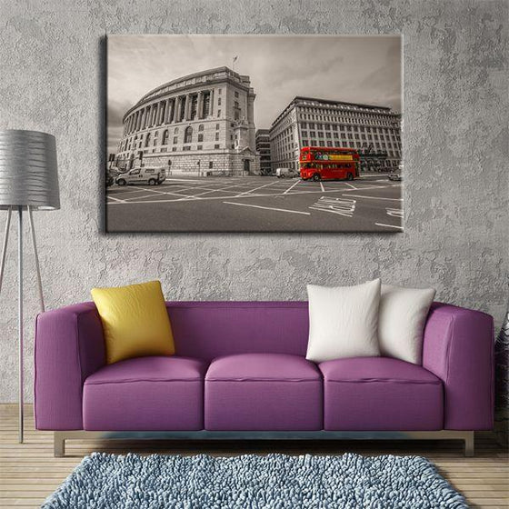 Double Decker Bus In Vienna Canvas Wall Art Living Room
