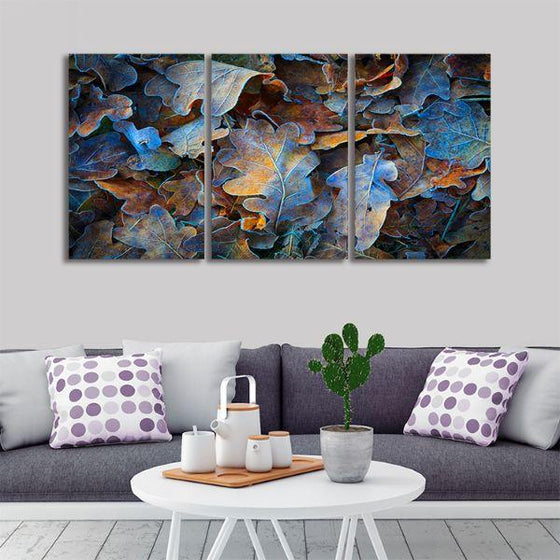 Dry Autumn Leaves 3 Panels Canvas Wall Art Living Room