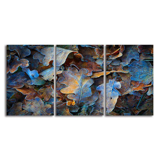 Dry Autumn Leaves 3 Panels Canvas Wall Art