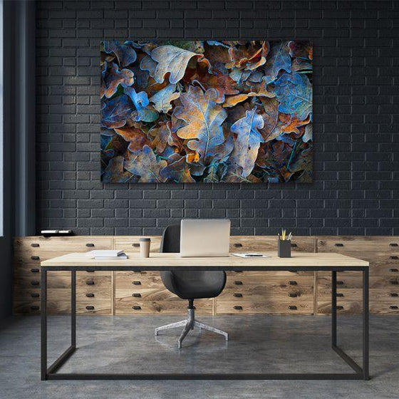 Dry Autumn Leaves Canvas Wall Art Office