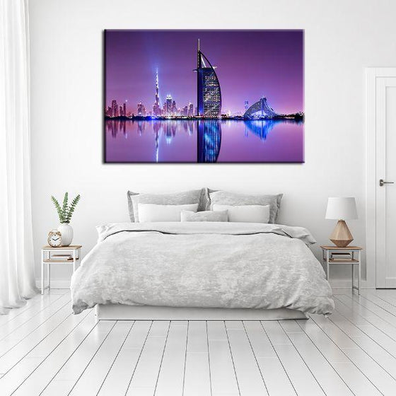 Dubai City Skyline View Canvas Wall Art Bedroom