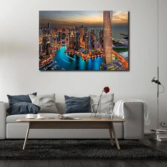 Dubai City View Wall Art Living Room