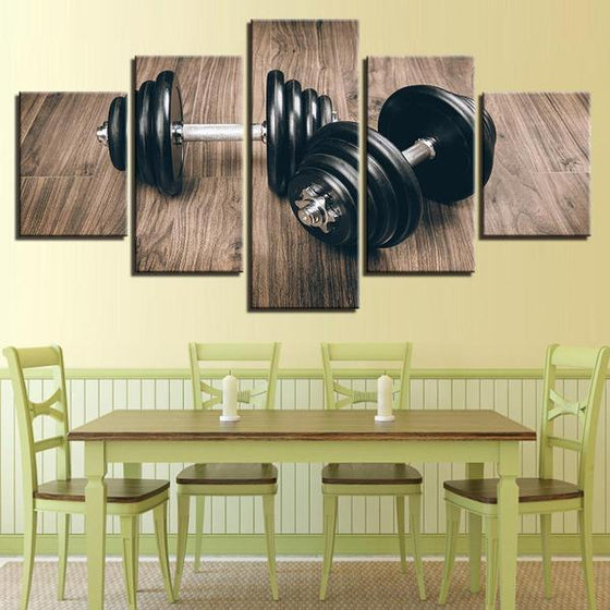Fitness Dumbbells Duo Canvas Wall Art Dining Room
