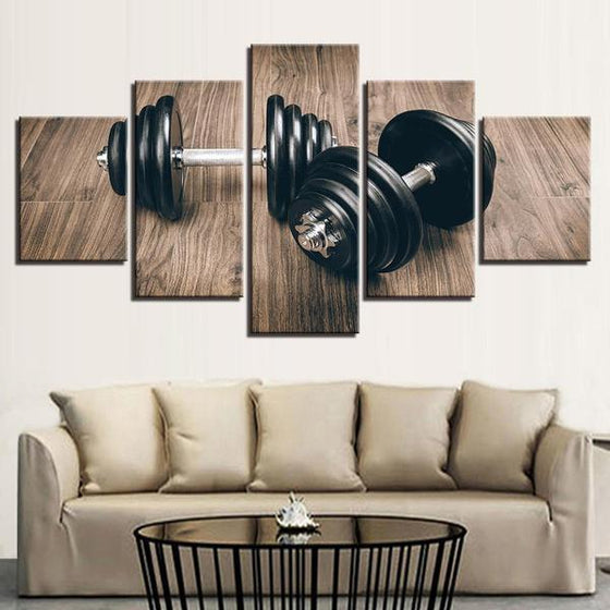 Fitness Dumbbells Duo Canvas Wall Art Decor