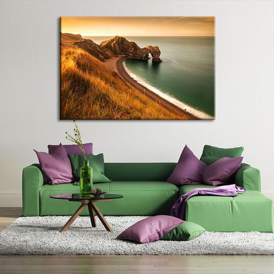 Durdle Door Sunset View Canvas Wall Art Living Room