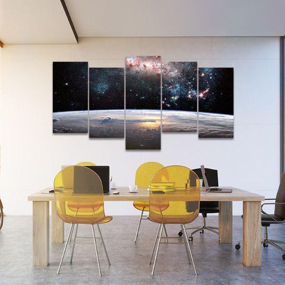 Earth & Outer Space View 5-Panel Canvas Wall Art Set