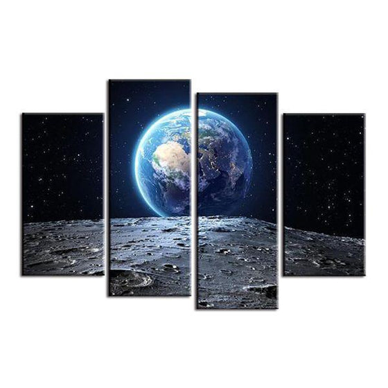 Earth View From The Moon Canvas Wall Art