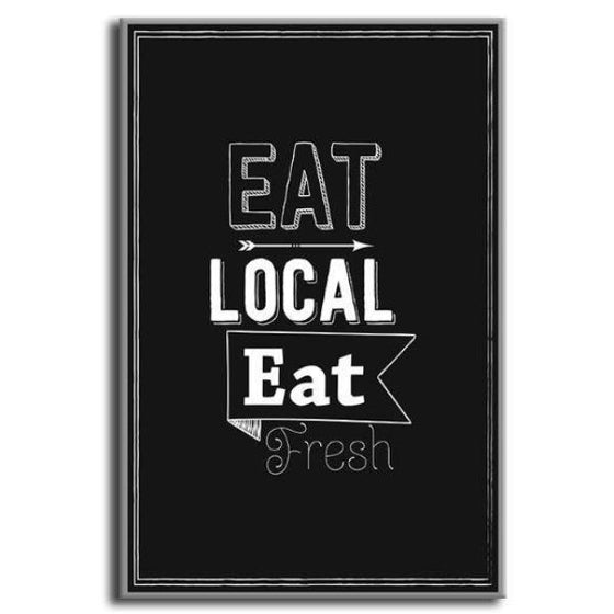 Eat Local & Fresh Quote Canvas Wall Art