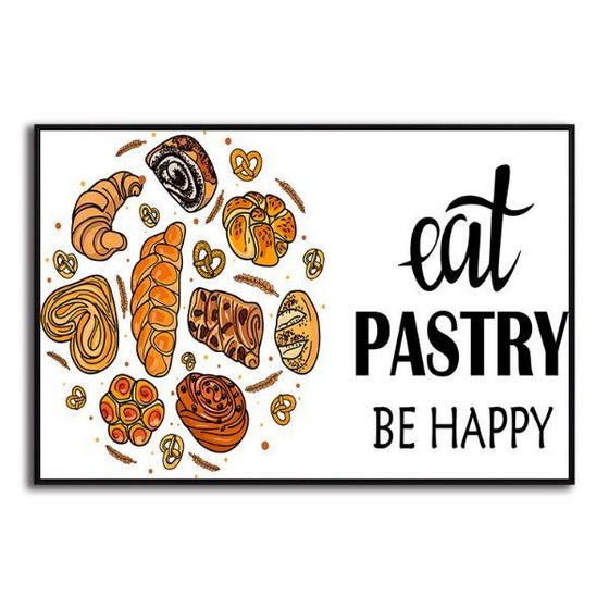 Eat Pastry Quote Canvas Wall Art Print