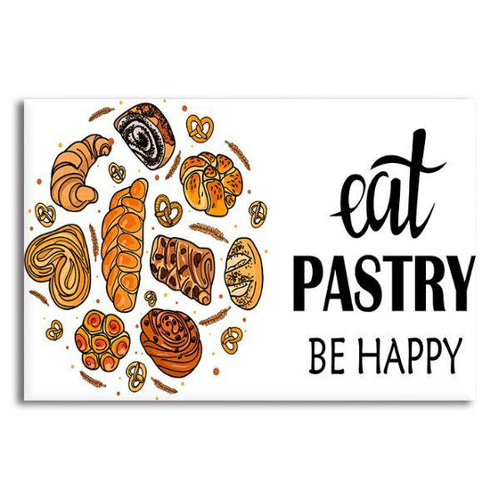 Eat Pastry Quote Canvas Wall Art
